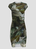 GUESS Women's Eco Moonlit Tropic Garden Aida Mini Dress W3GK89KBAH2 Ghost View