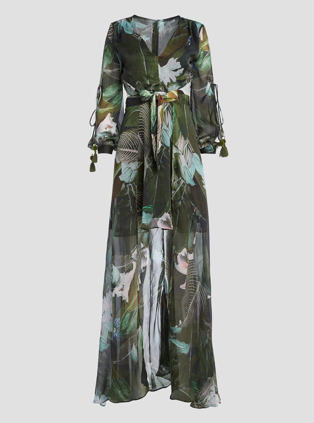 GUESS Women's Eco Moonlit Tropic Garden Farrah Maxi Dress W3GK81WCWF2 Ghost View
