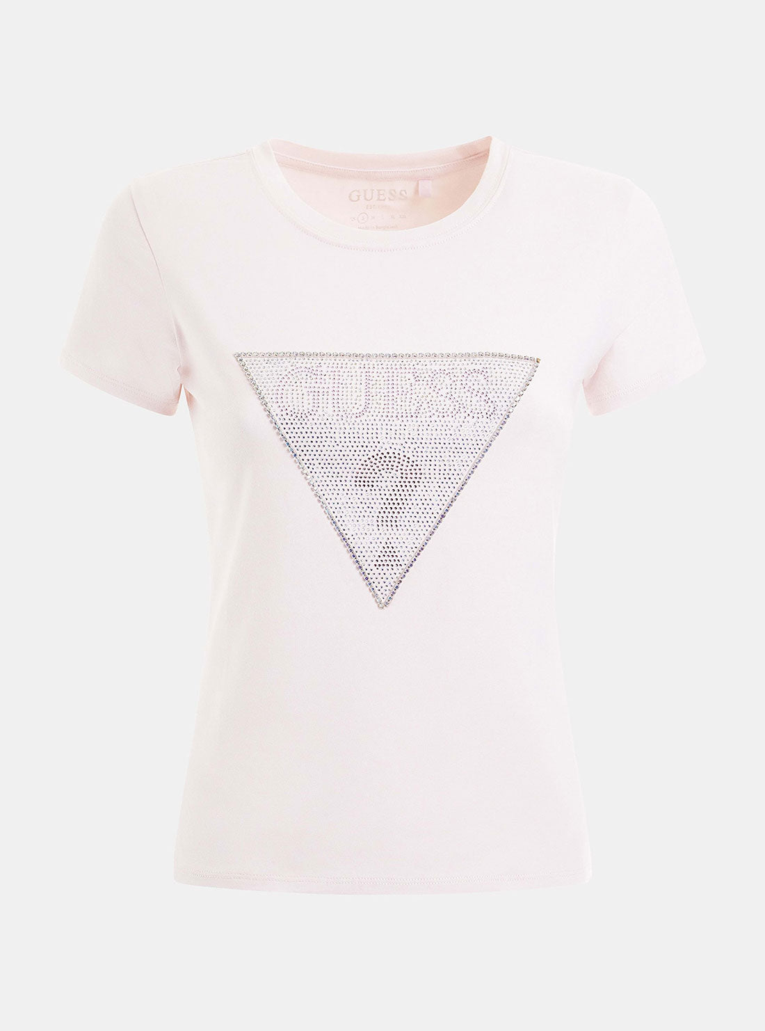 GUESS Women's Eco Pink Crystal Logo T-Shirt W3RI05KA0Q1 Ghost View