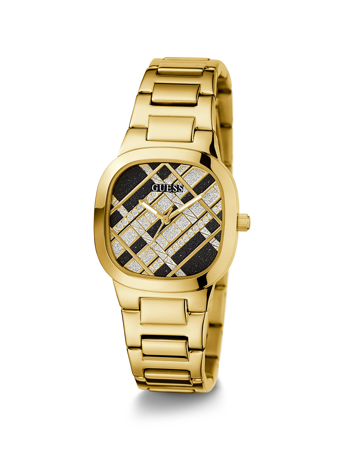 GUESS Women's Gold Black Glitz Clash Watch GW0600L2 Full View