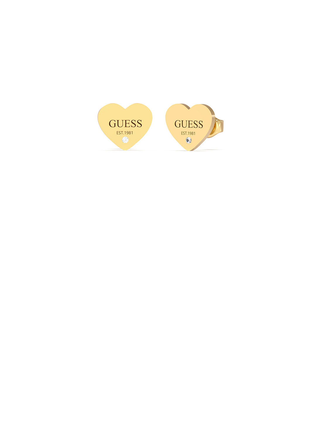 Gold Heart Logo Stud Earrings