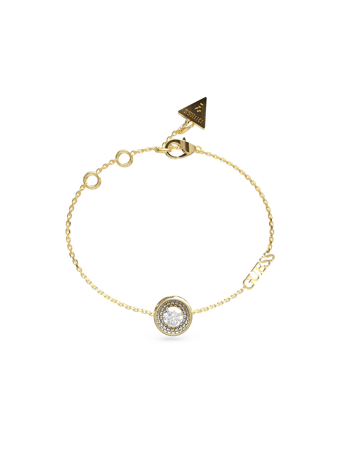 Gold Solitaire Crystal Logo Bracelet
