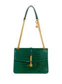 GUESS Women's Green James Croco Convertible Crossbody Bag CA877321 Front View