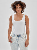 GUESS Women's Guess Originals White Harper Bodysuit Top W3GP14K1D80 Front View