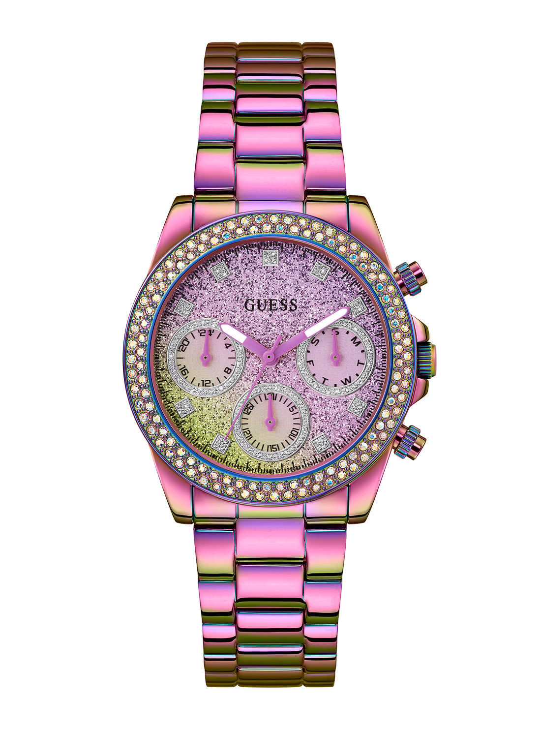 GUESS Women's Iridescent Sol Glitz Watch GW0483L5 Front View