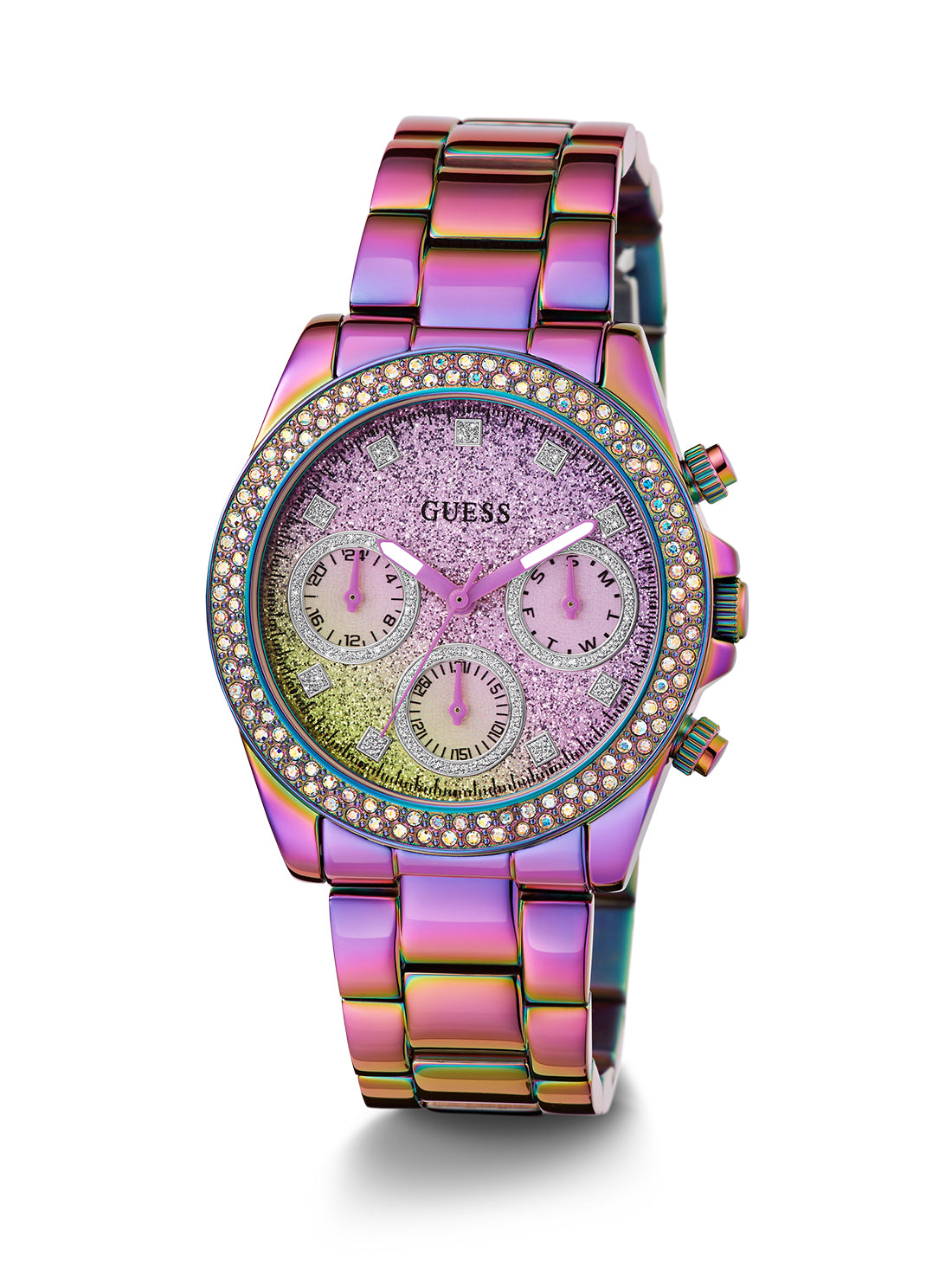 GUESS Women's Iridescent Sol Glitz Watch GW0483L5 Full View