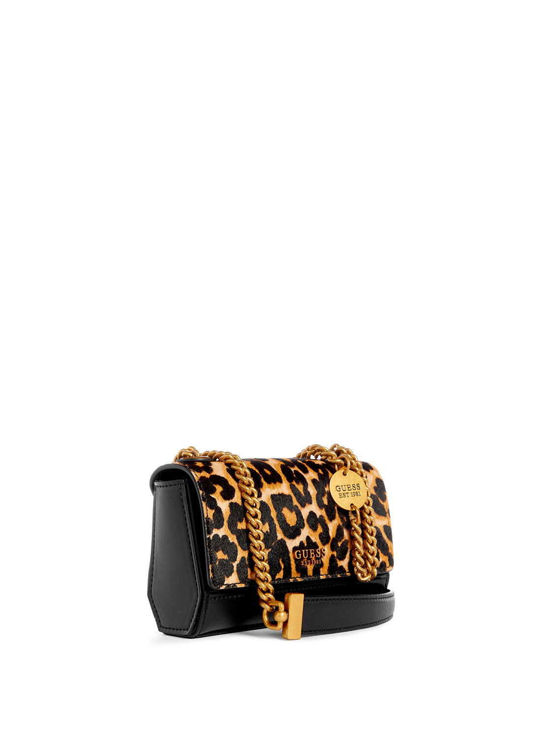 GUESS Women's Leopard Iseline Mini Crossbody Bag LH896078 Angle View