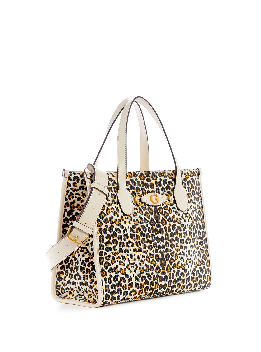 GUESS Women's Leopard Izzy Tote Bag LA865422 Angle View