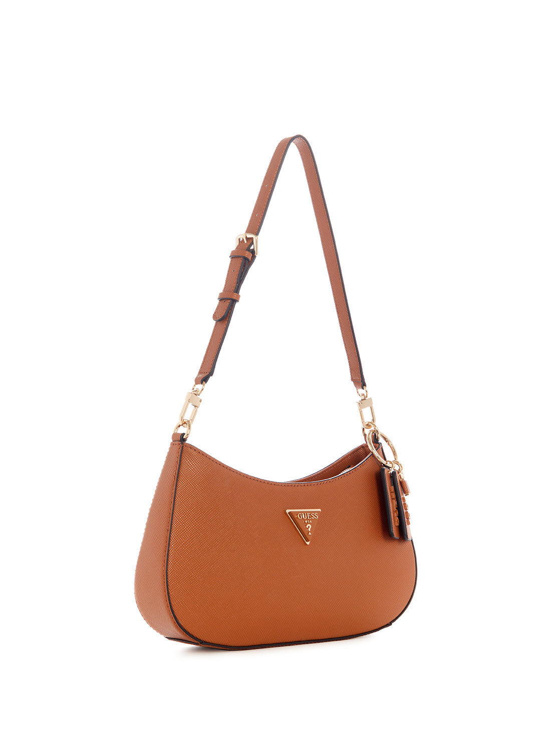 GUESS Women's Light Cognac Noelle Shoulder Bag ZG787918 Angle View