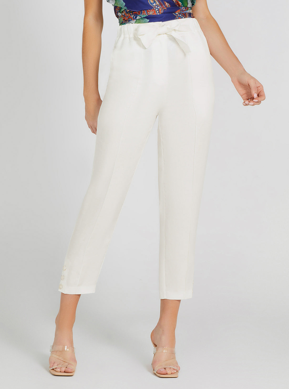 GUESS Women's Marciano Pale Pearl Mariel Pants 3GGB079709Z Front View