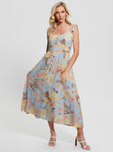 GUESS Women's Peach Flore Susanna Midi Dress W3GK92WEKC0 Front View
