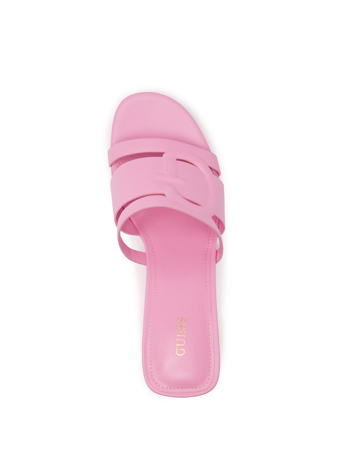 GUESS Women's Pink Nads Logo Sandal Heels NADS Top View