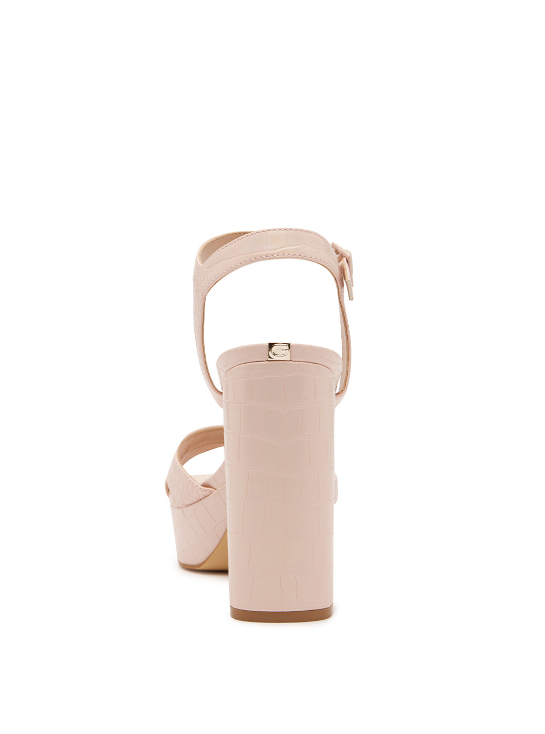 GUESS Women's Pink Zelina Platform Sandal Heels ZELINA Back View