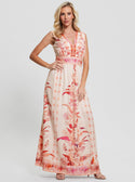 GUESS Women's Reclaimed Romance Gisel Maxi Dress W3GK30WFCX0 Front View