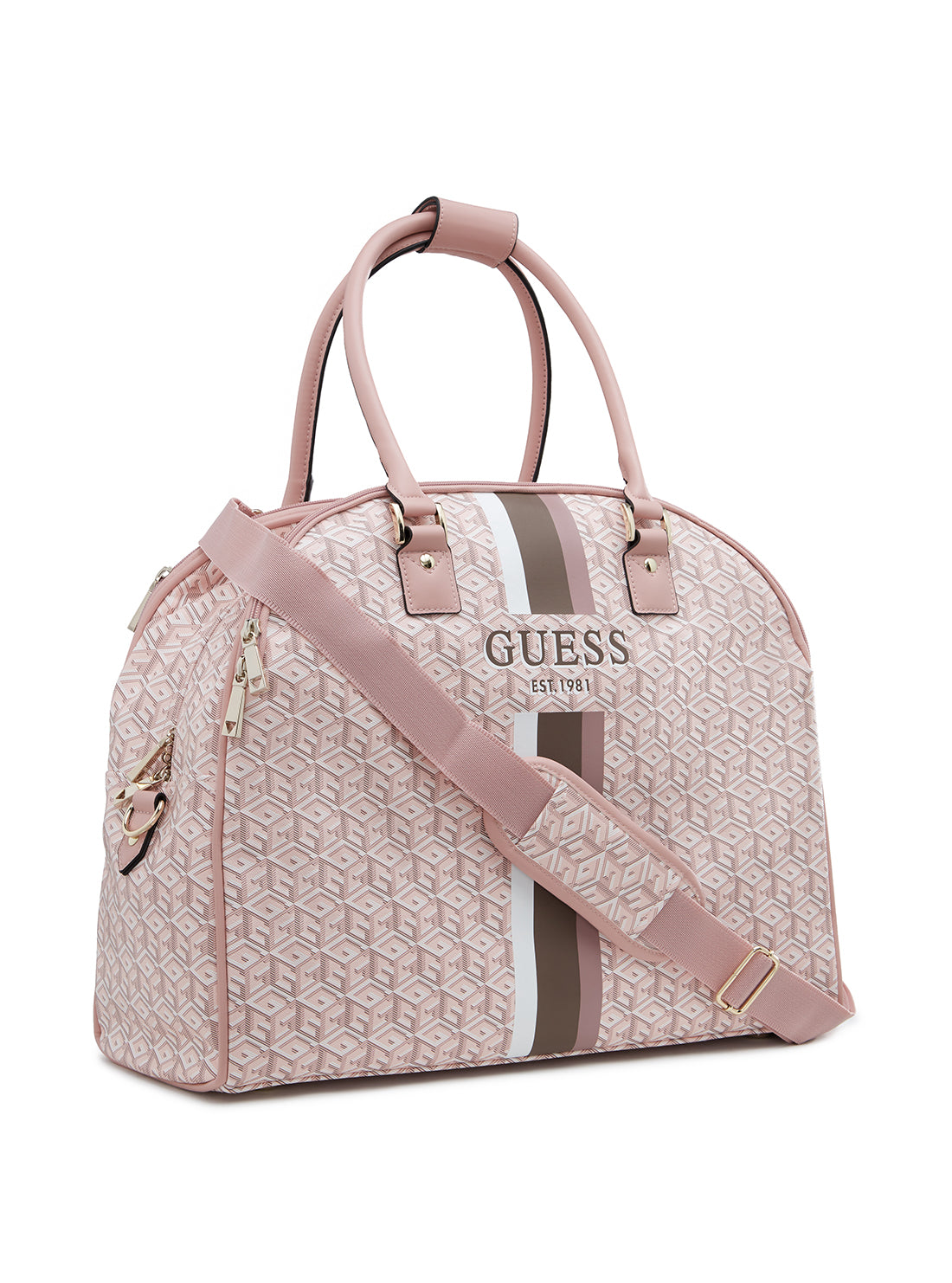 GUESS Women's Rose Logo Wilder Deluxe Dome Bag S7452903 Angle View