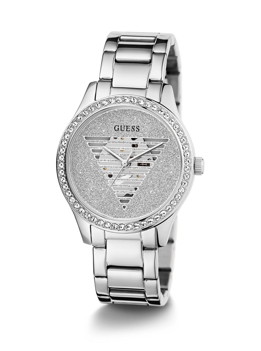 GUESS Women's Silver Lady Idol Glitz Watch GW0605L1 Full View