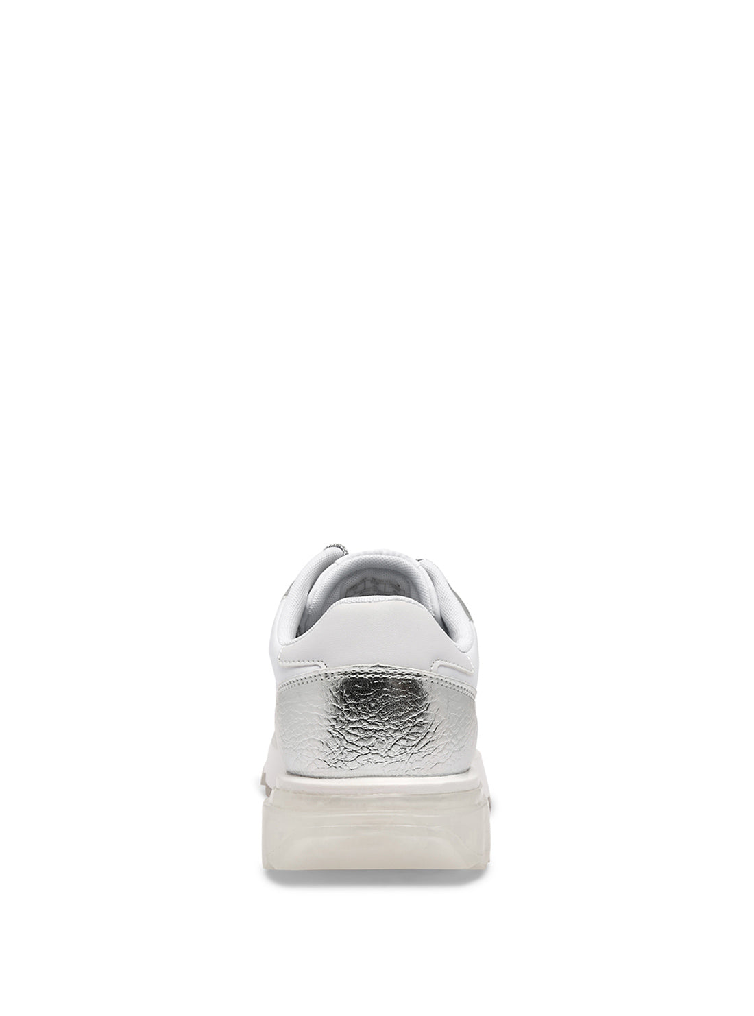 GUESS Women's Silver Melany Logo Low Top Sneakers GWMELANY Back View