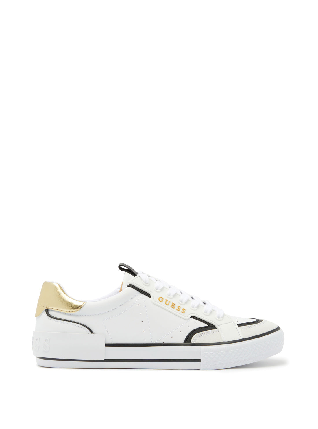 GUESS Women's White Gold Lollin Low Top Sneakers LOLLIN-A WHI03 Side View