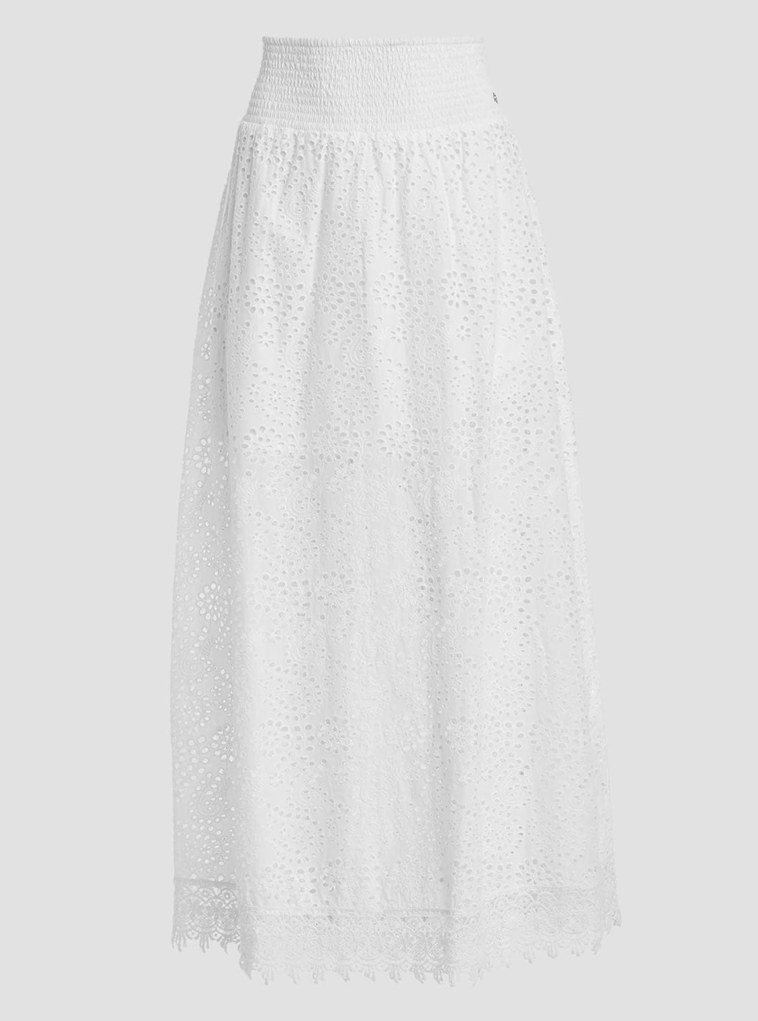 GUESS Women's White Sangallo Rafa Maxi Skirt W3GD69WFDC0 Ghost View