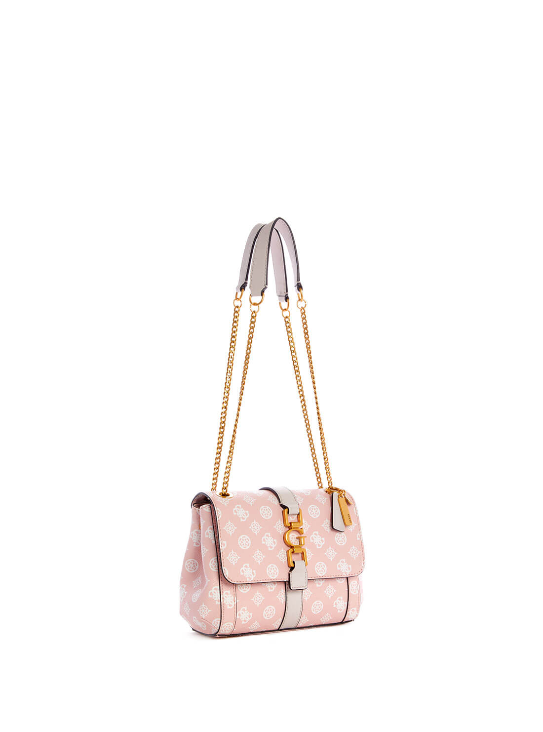 GUESS Pink Logo Briana Crossbody Bag side view