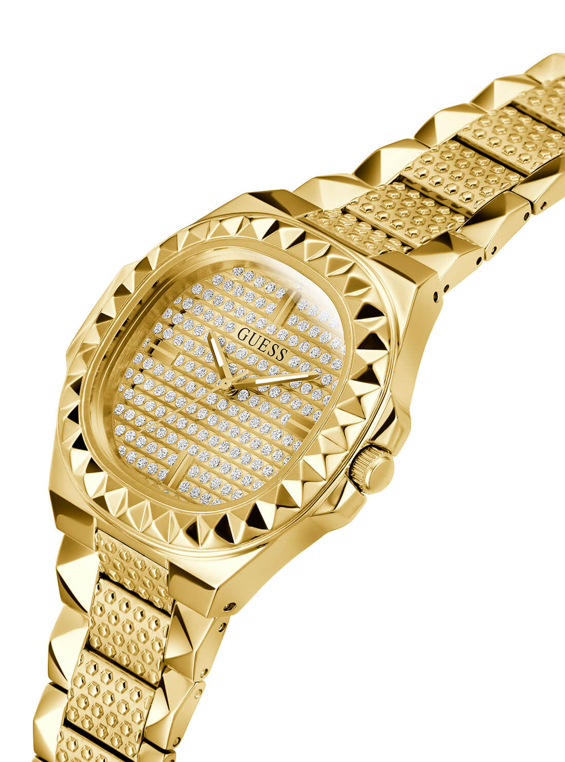 Gold Rebel Crystal Watch | GUESS Men's watches | detail view