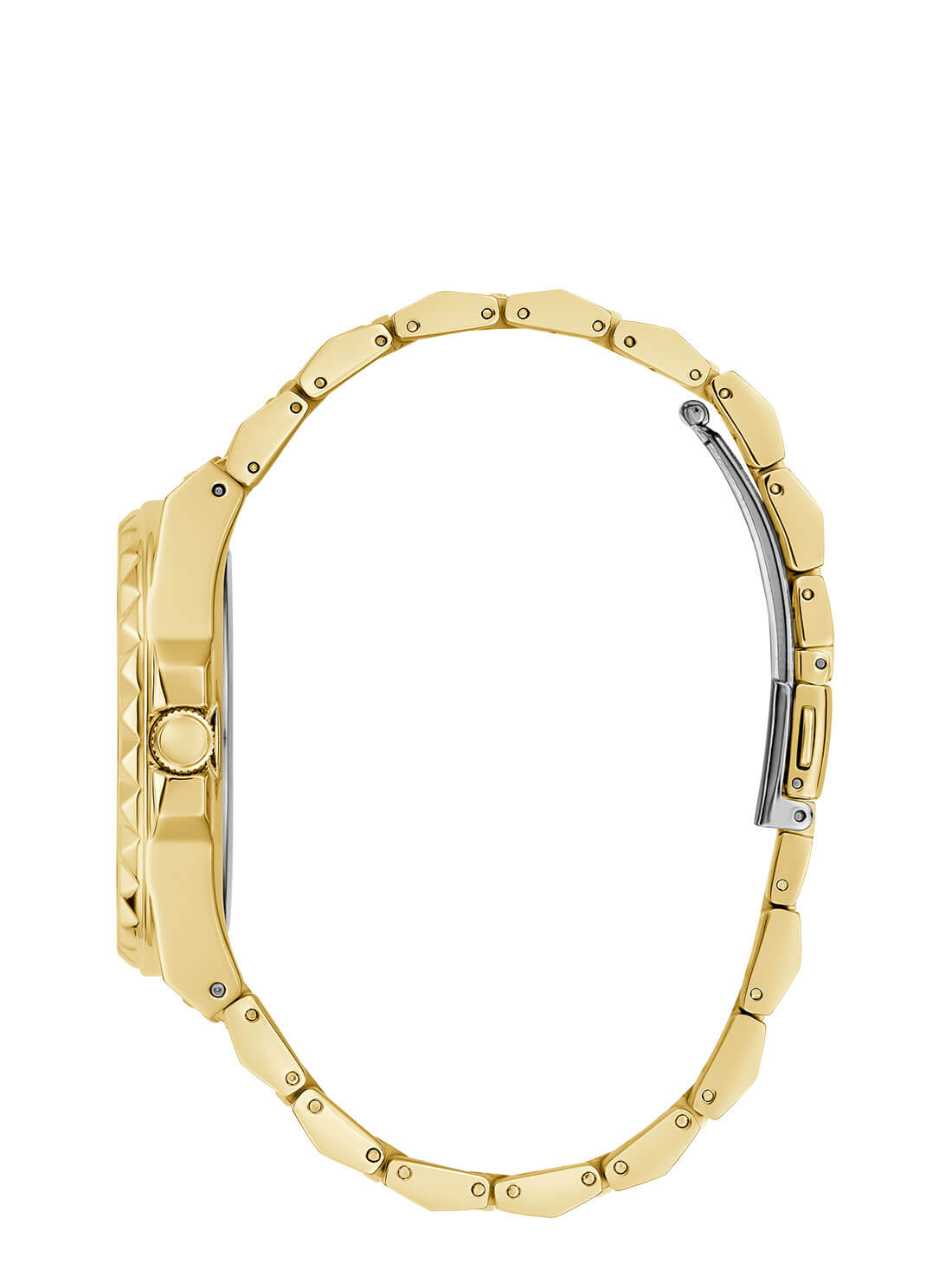 Gold Rebel Crystal Watch | GUESS Men's Watches | side view