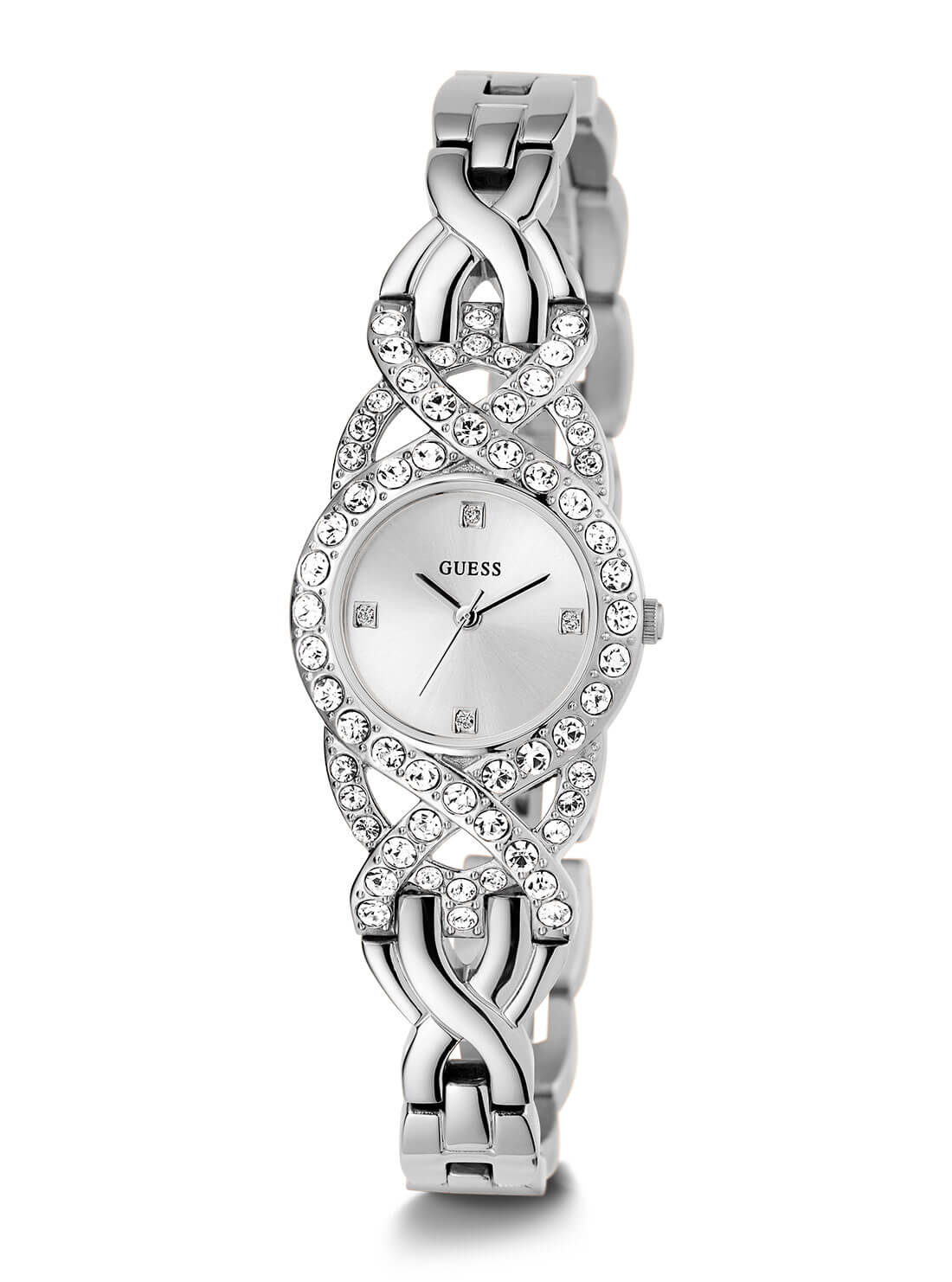 GUESS Silver Adorn Crystal Watch front view
