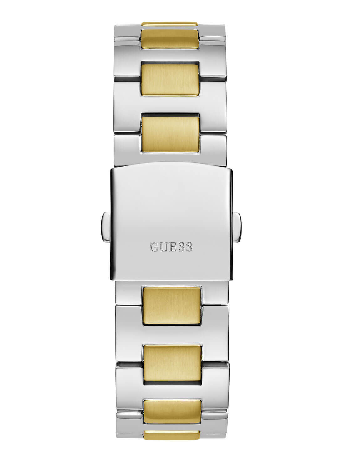Silver and Gold Equity Blue Link Watch | GUESS Men's watches | back view
