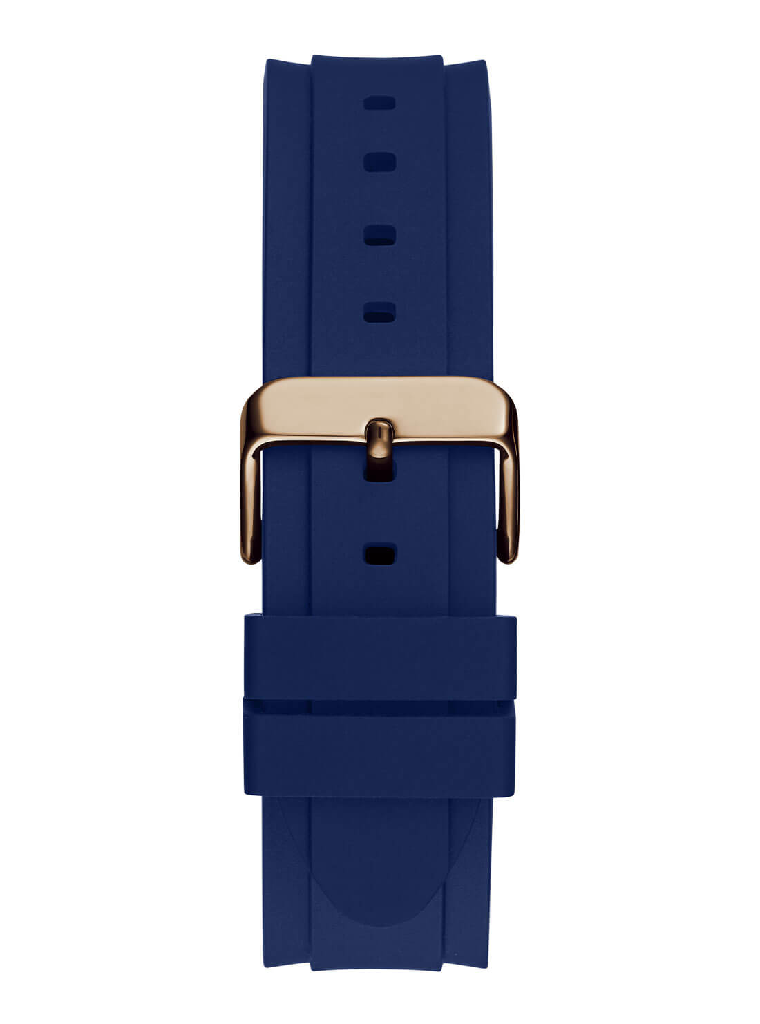 Gold Parker Navy Blue Silicone Watch | GUESS Men's Watches | back view