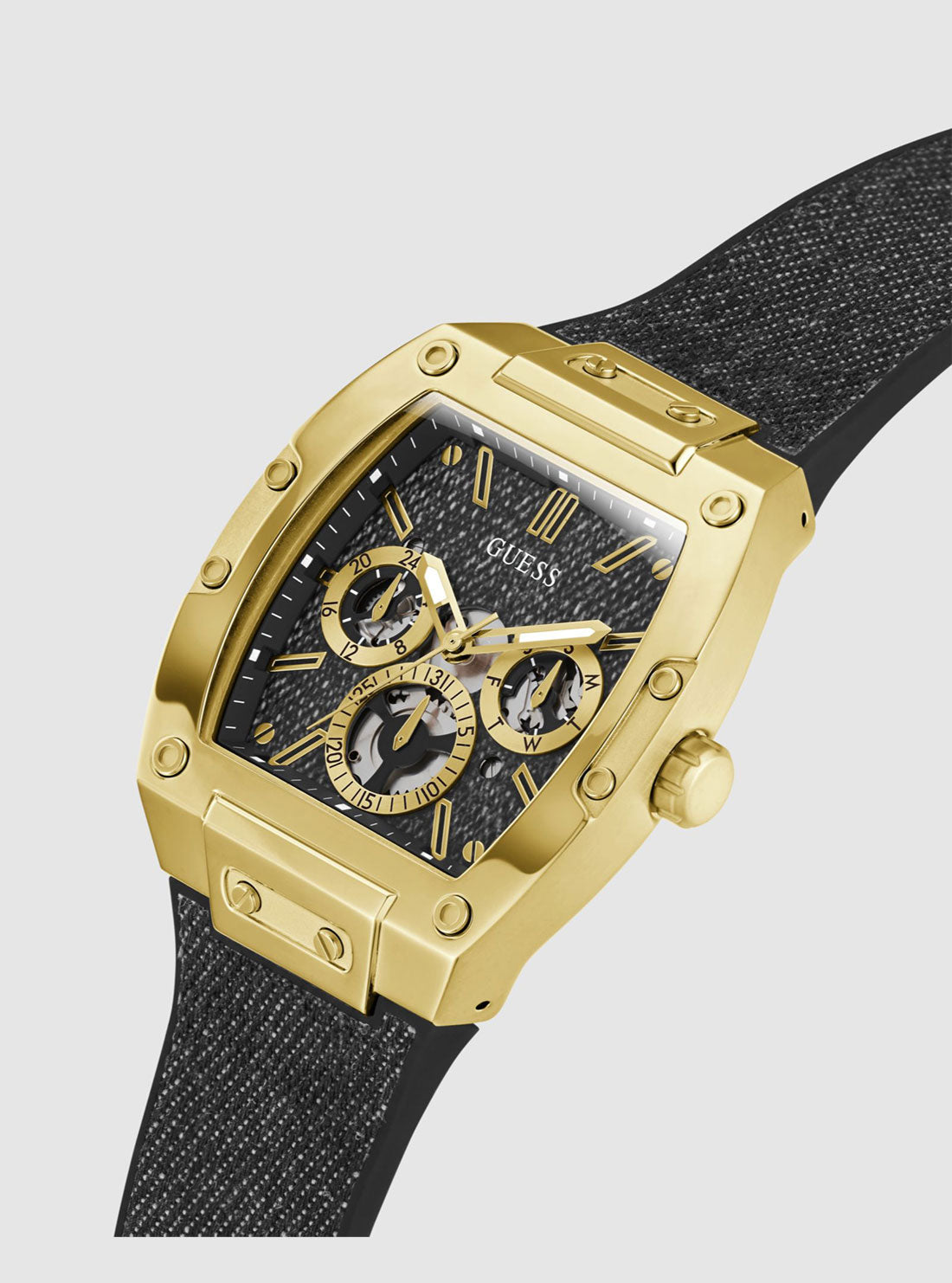 Gold Phoenix Black Denim Silicone Watch