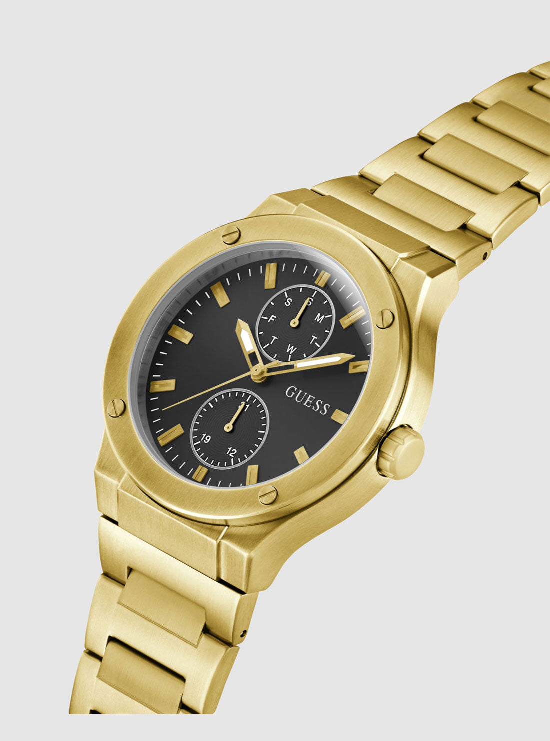 Gold Black Dial Link Watch