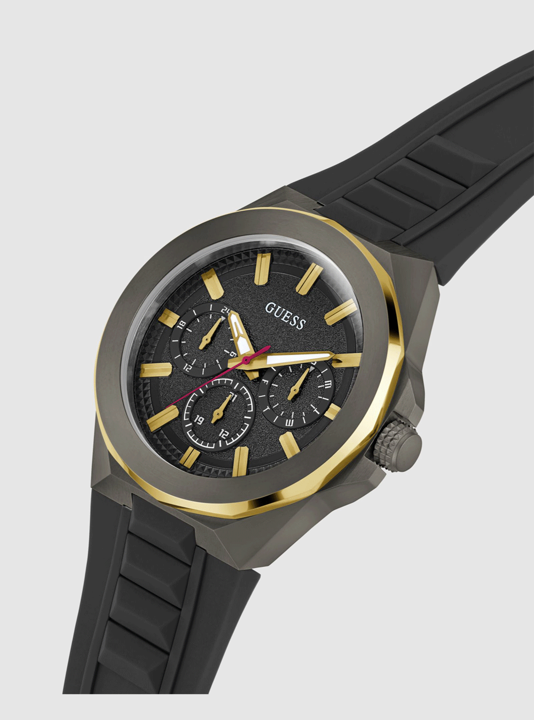 Black Dashboard Gold Silicone Watch