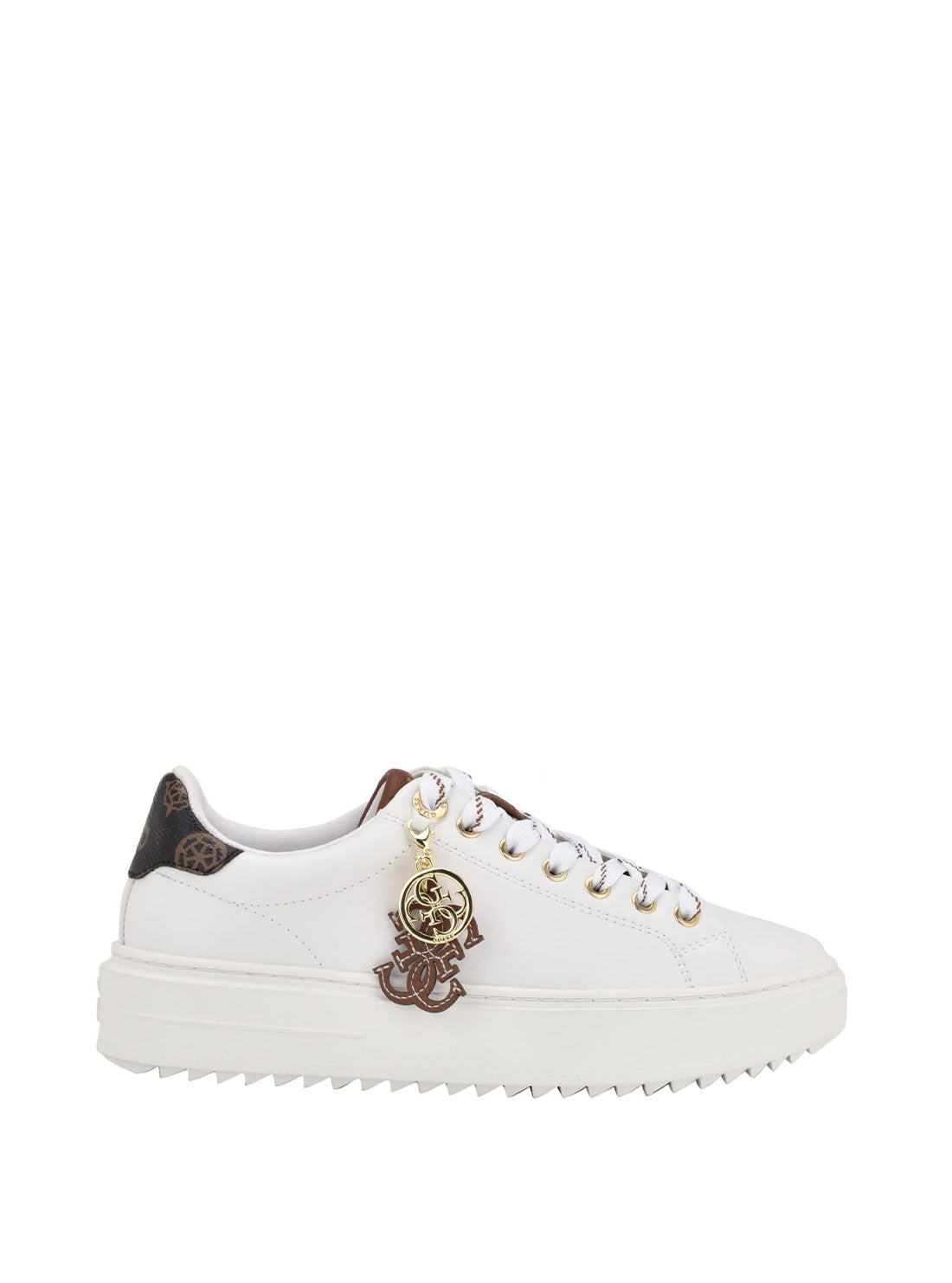 GUESS White Denesa Chunky Low-Top Sneakers side view