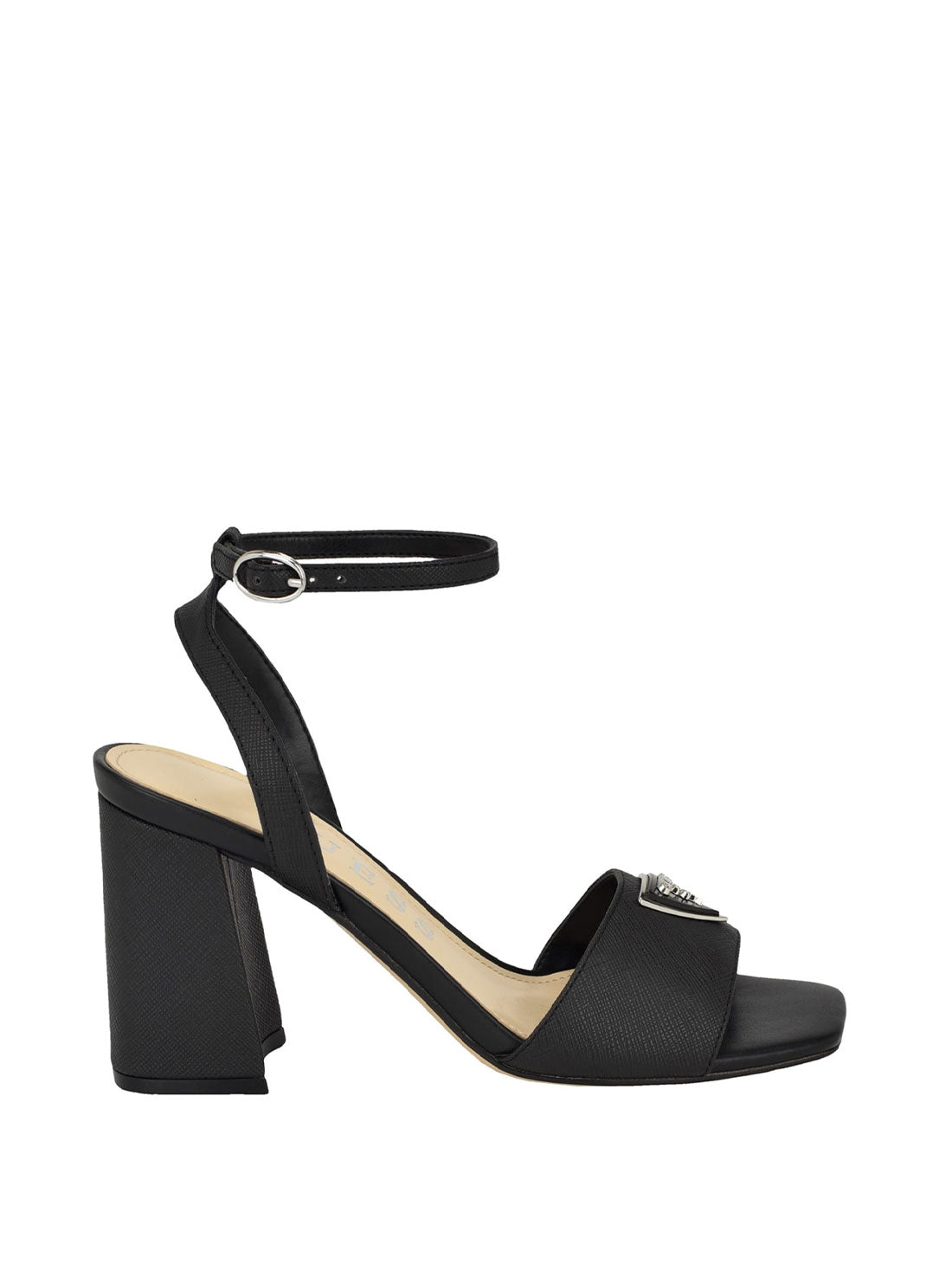 GUESS Black Gelyae Strappy Block Heels side view