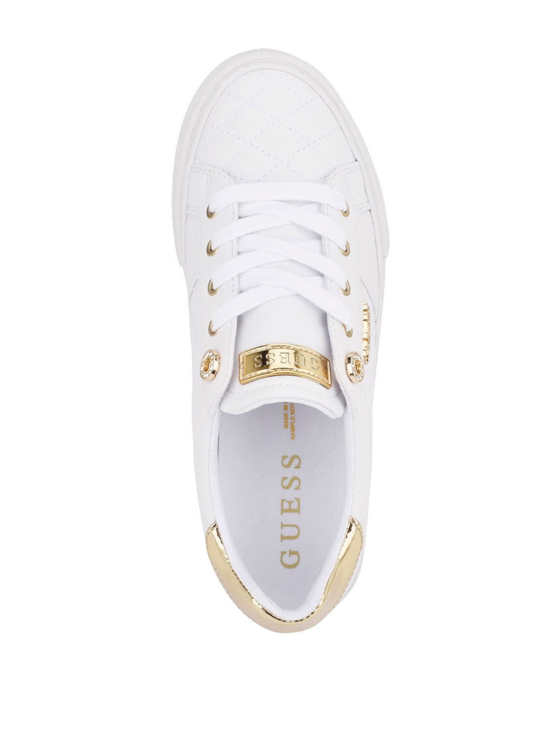 GUESS White Gold Loven Low-Top Sneakers top view