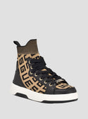 GUESS Black Brown Mannen High Top Sneakers front view