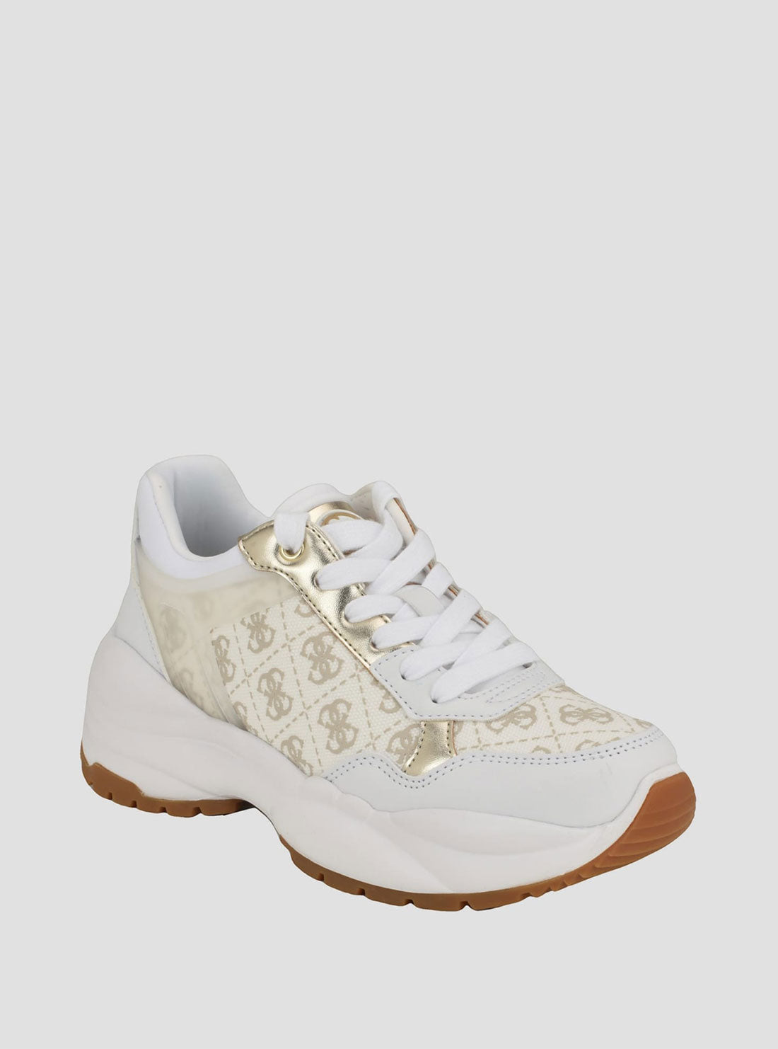 GUESS White Logo Low-Top Sneakers front view