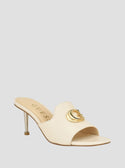 GUESS White Gold G Logo Snapps Heel front view