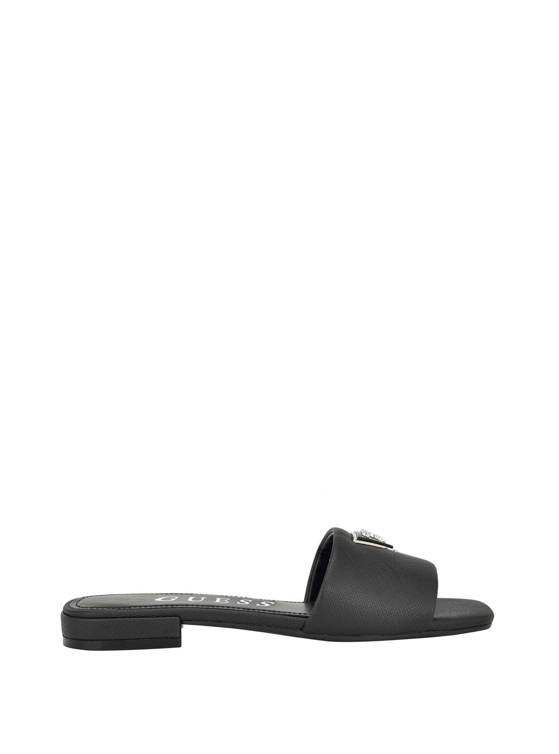 Black Tamed Slide Sandals