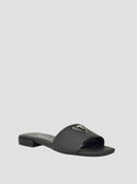 Black Tamed Slide Sandals