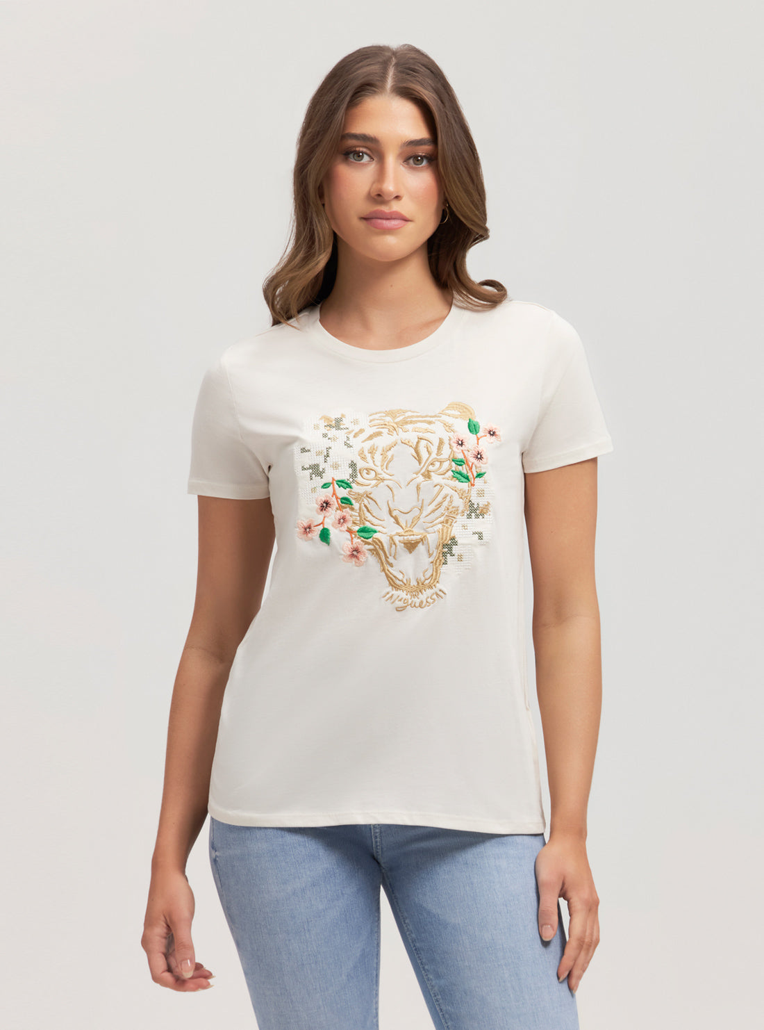 GUESS Eco Tiger Daisy T-Shirt front view