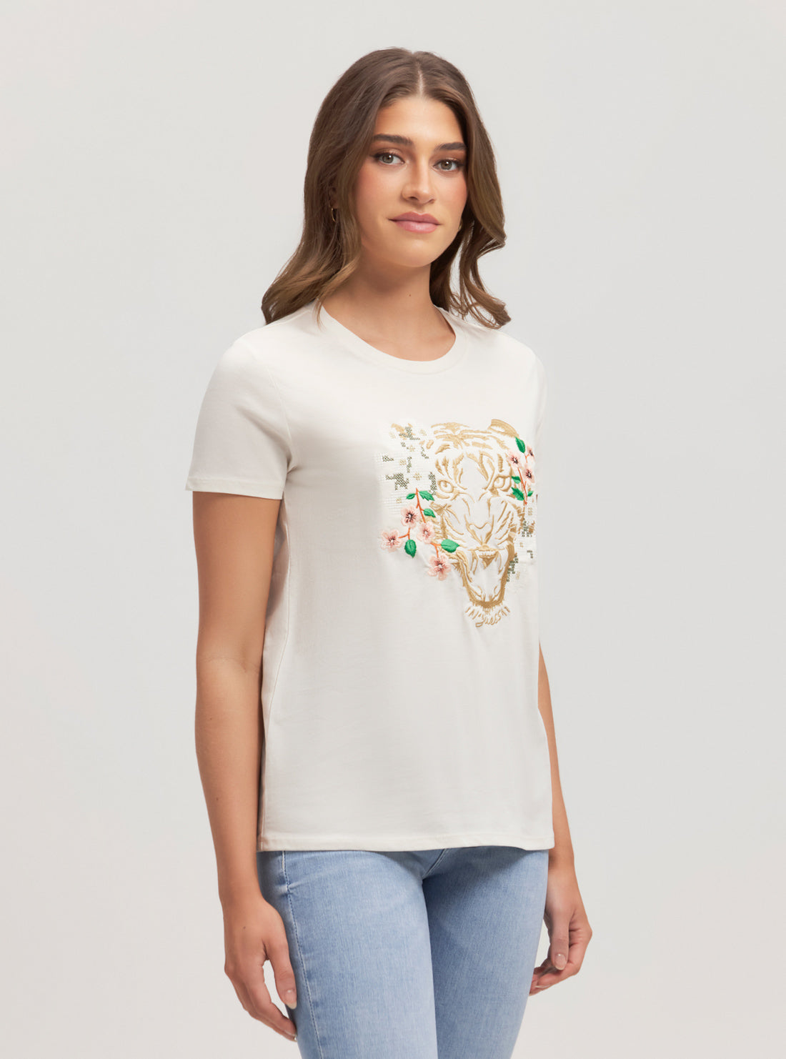 GUESS Eco Tiger Daisy T-Shirt front view