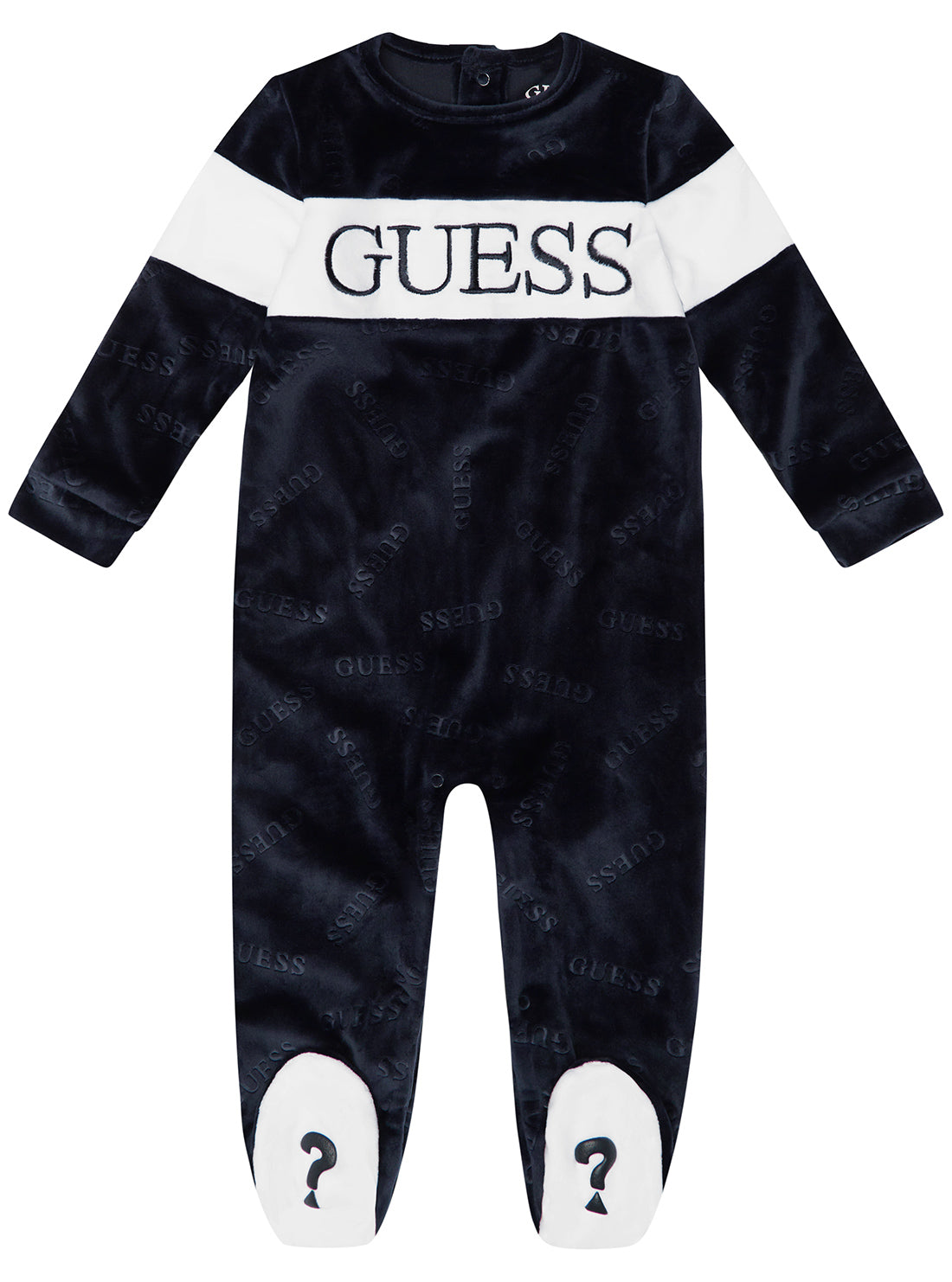 GUESS Blue Chenille Logo Onesie (0-12m) back view