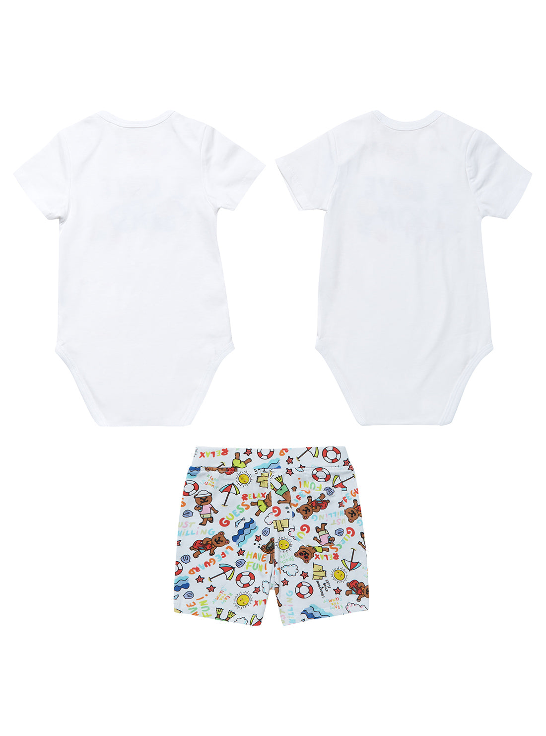 White I Love Onesie Set (0-12M) | GUESS Baby | back view