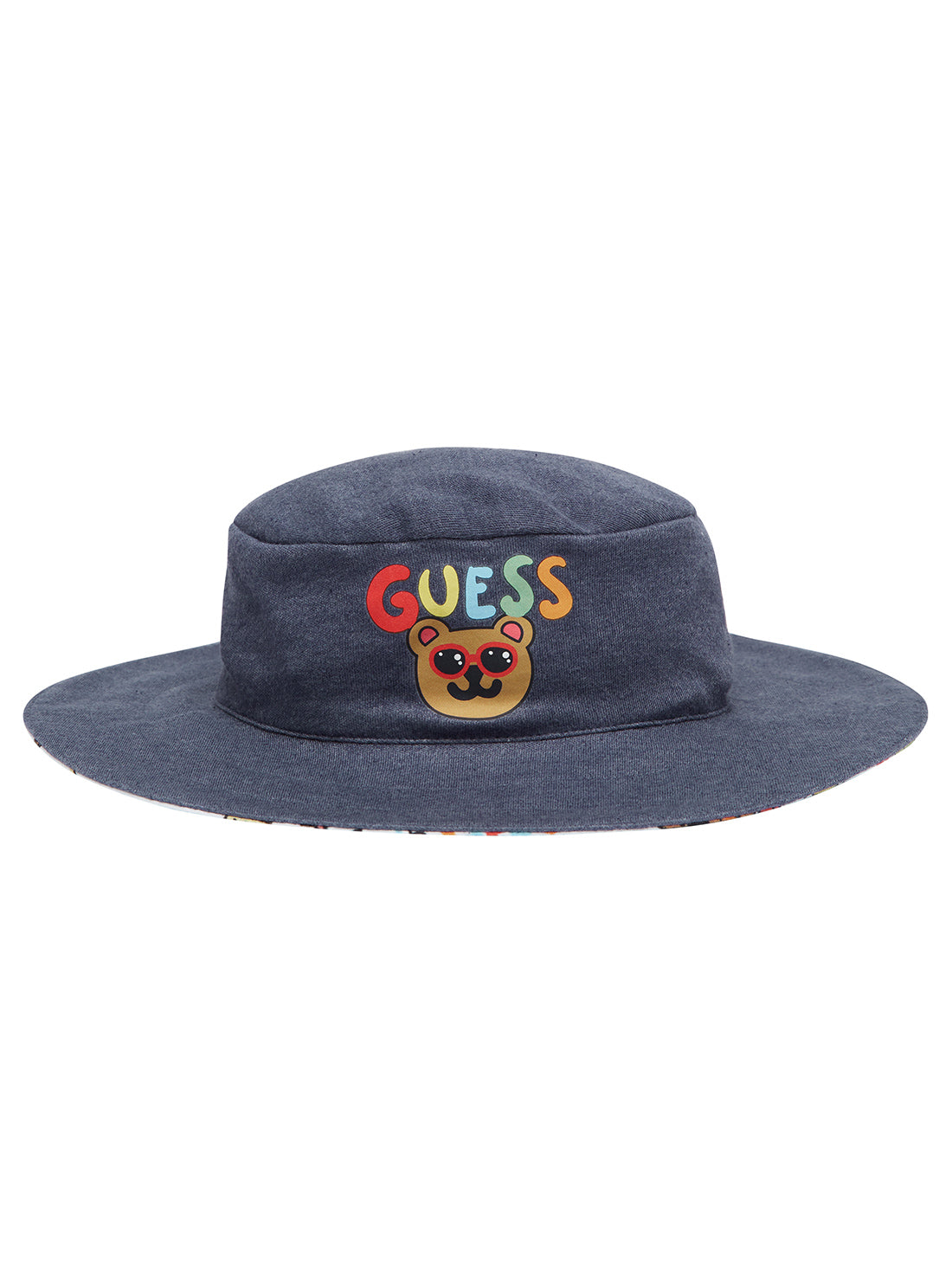 Blue Reversible Bear Hat (2-10) | GUESS Kids | Front view