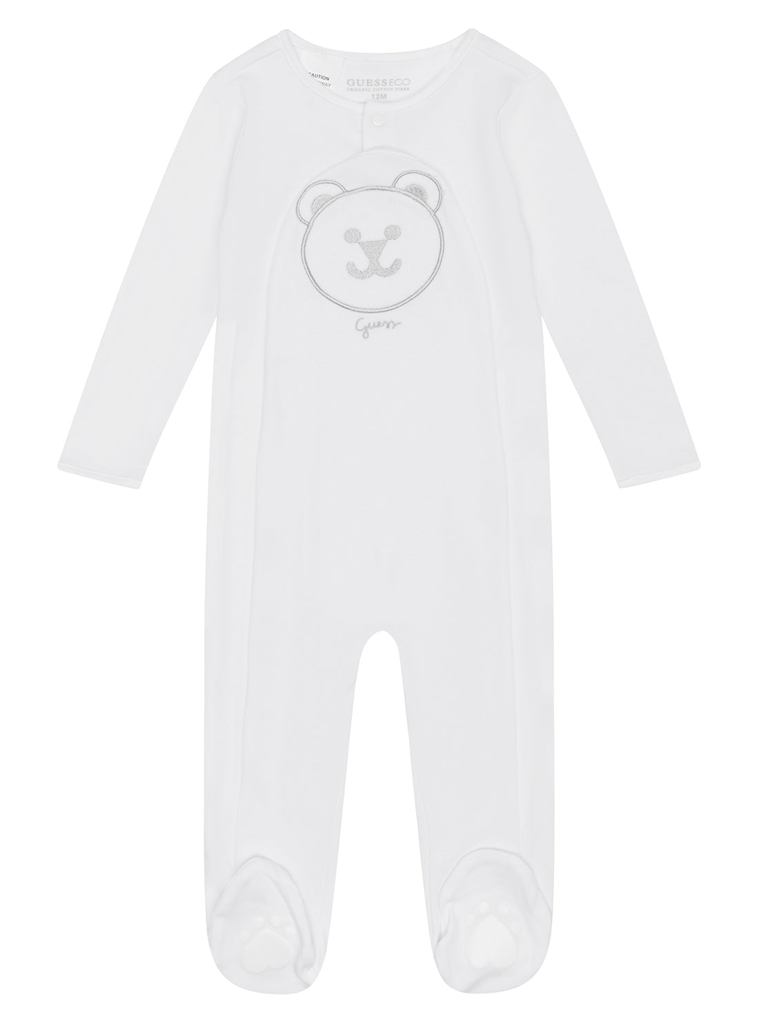 GUESS White Interlock Overall (0-12M) front view