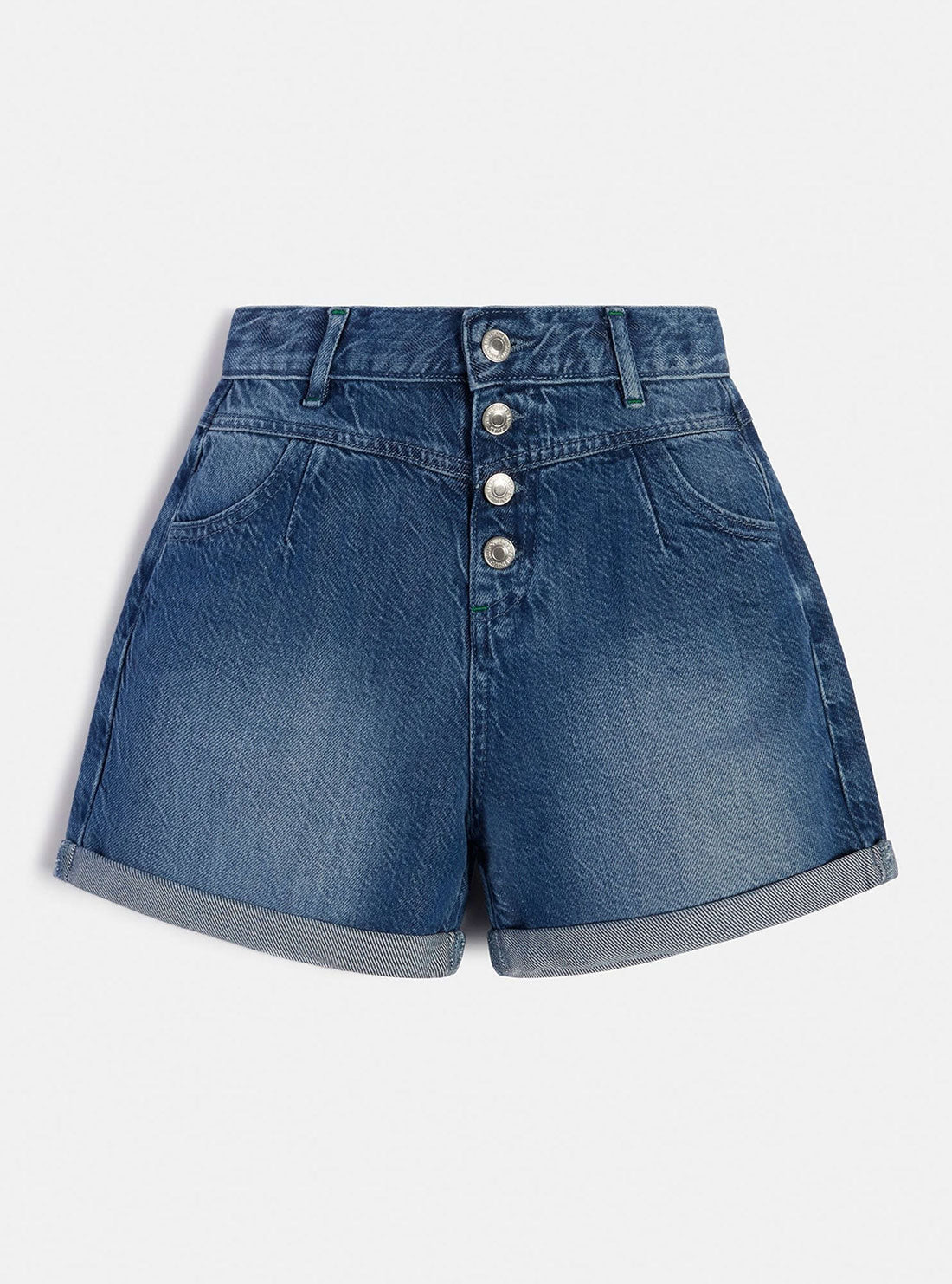 Blue Denim Shorts (7-16) | GUESS Kids | Front view
