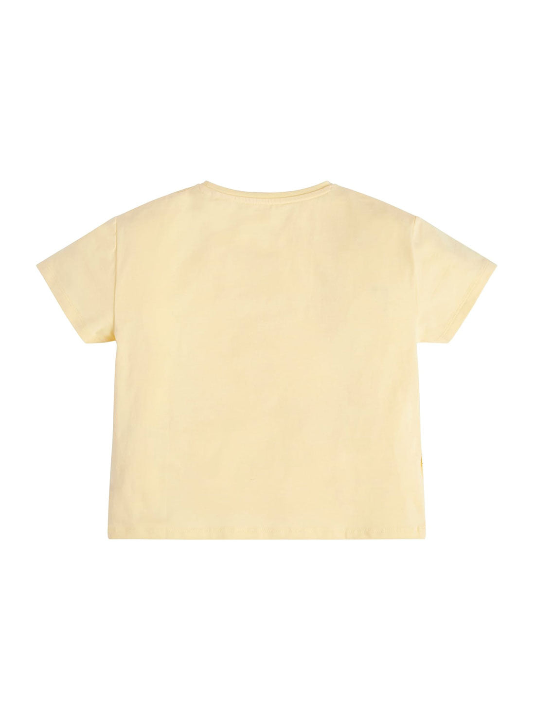 Yellow Script Logo T-Shirt | GUESS Kids | Back view