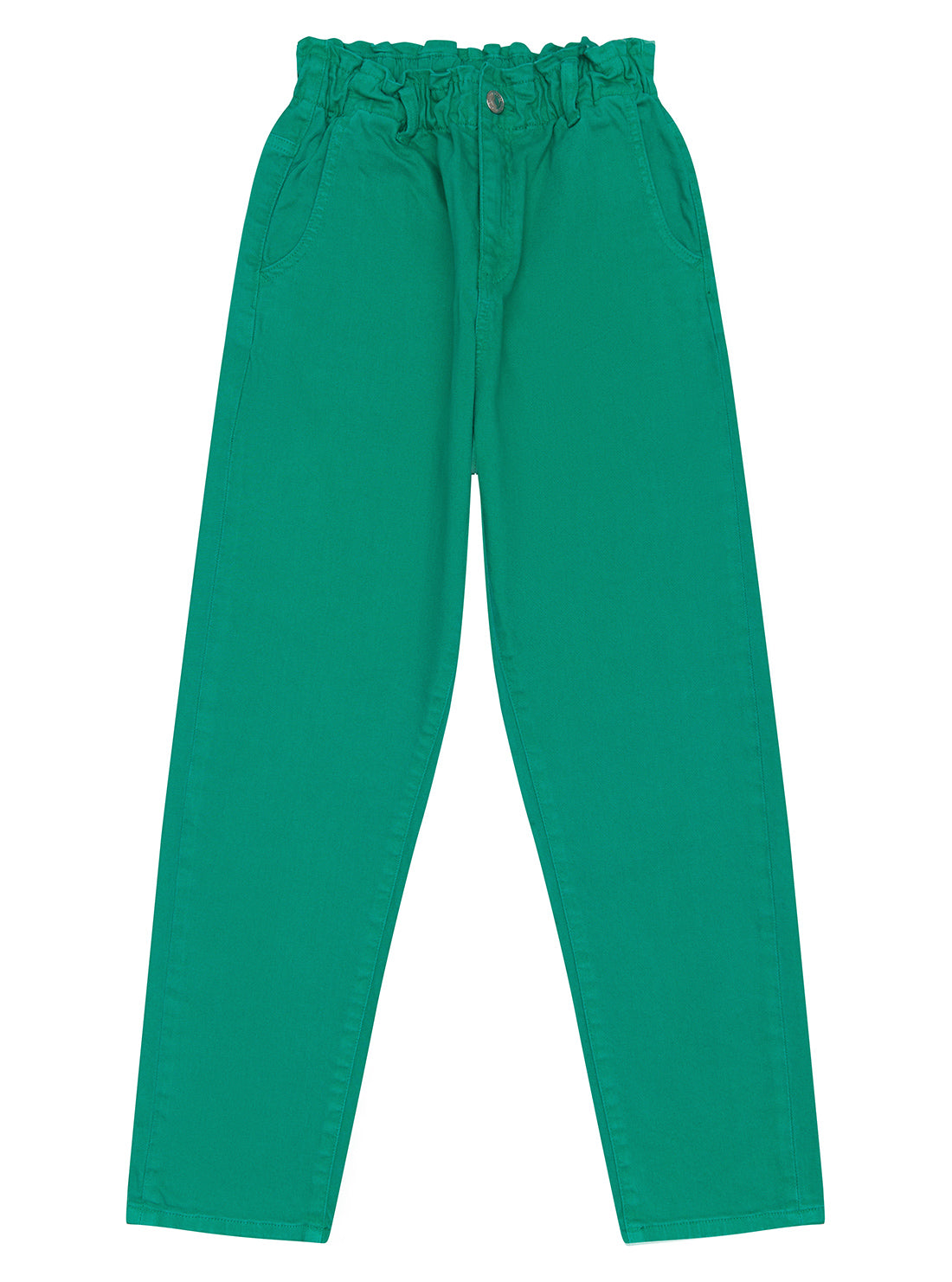 GUESS Green Bull Denim Paperbag Pants (7-16) front view