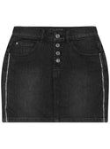 Black Denim Mini Skirt (7-16) | GUESS kids | front view